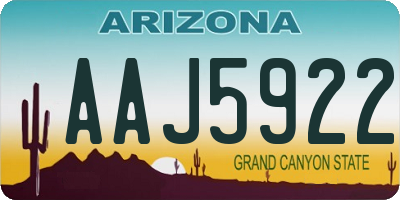 AZ license plate AAJ5922