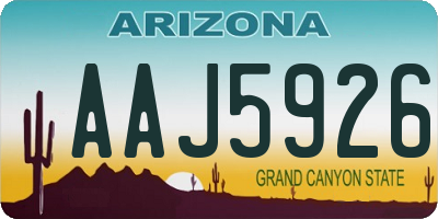 AZ license plate AAJ5926