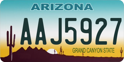 AZ license plate AAJ5927