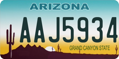 AZ license plate AAJ5934