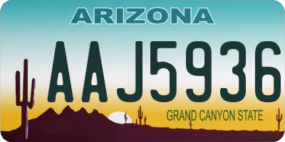 AZ license plate AAJ5936