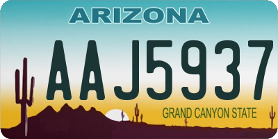 AZ license plate AAJ5937