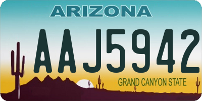 AZ license plate AAJ5942