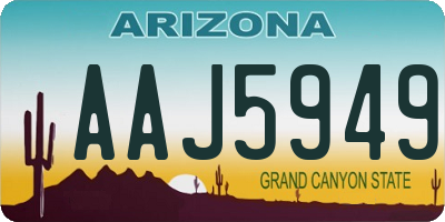 AZ license plate AAJ5949