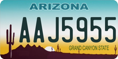 AZ license plate AAJ5955