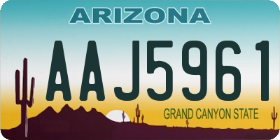 AZ license plate AAJ5961