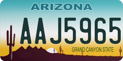AZ license plate AAJ5965