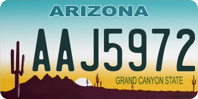AZ license plate AAJ5972