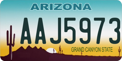AZ license plate AAJ5973
