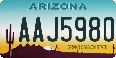 AZ license plate AAJ5980