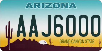 AZ license plate AAJ6000