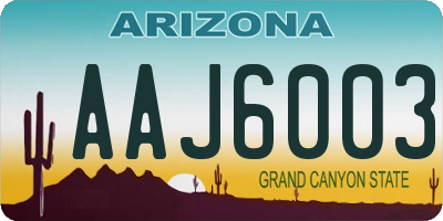 AZ license plate AAJ6003