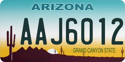 AZ license plate AAJ6012