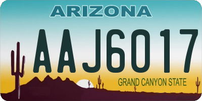 AZ license plate AAJ6017