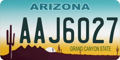 AZ license plate AAJ6027