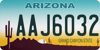 AZ license plate AAJ6032