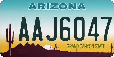 AZ license plate AAJ6047