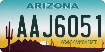 AZ license plate AAJ6051