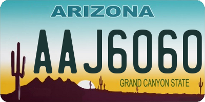 AZ license plate AAJ6060