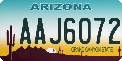 AZ license plate AAJ6072