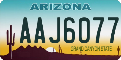 AZ license plate AAJ6077