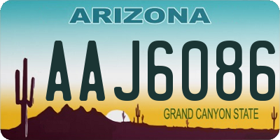 AZ license plate AAJ6086