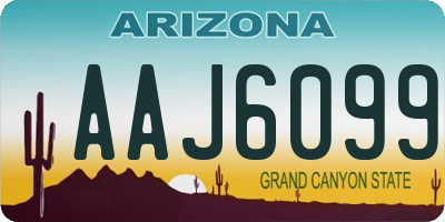 AZ license plate AAJ6099