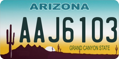 AZ license plate AAJ6103