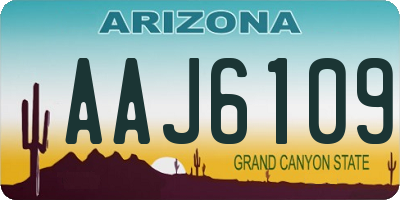 AZ license plate AAJ6109