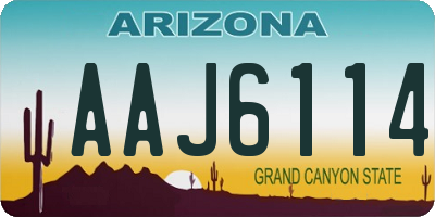 AZ license plate AAJ6114