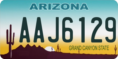 AZ license plate AAJ6129