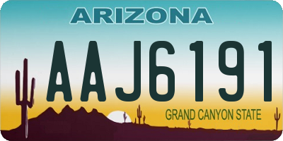 AZ license plate AAJ6191