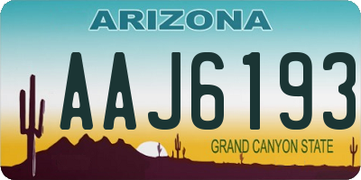 AZ license plate AAJ6193
