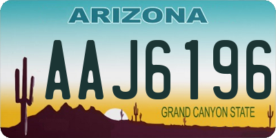 AZ license plate AAJ6196