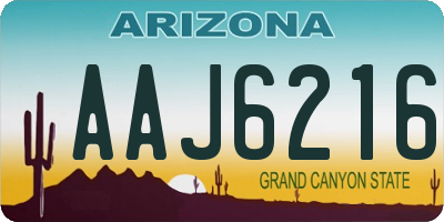 AZ license plate AAJ6216