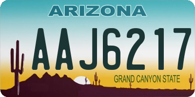 AZ license plate AAJ6217