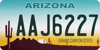 AZ license plate AAJ6227
