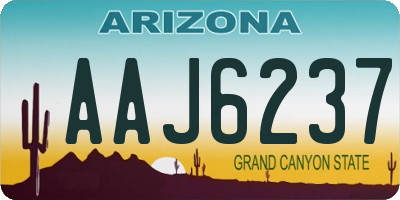 AZ license plate AAJ6237