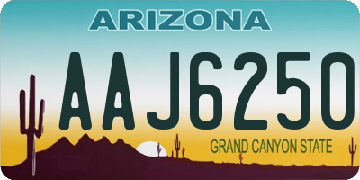 AZ license plate AAJ6250