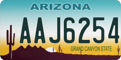 AZ license plate AAJ6254