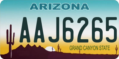 AZ license plate AAJ6265
