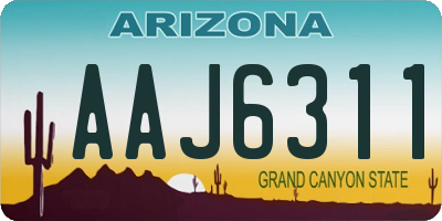 AZ license plate AAJ6311