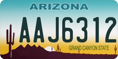 AZ license plate AAJ6312