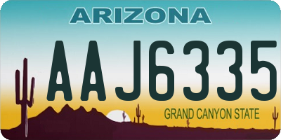 AZ license plate AAJ6335