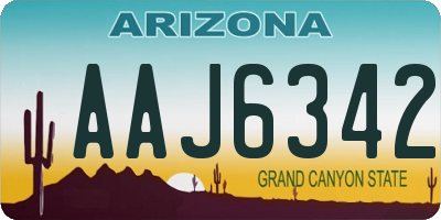 AZ license plate AAJ6342