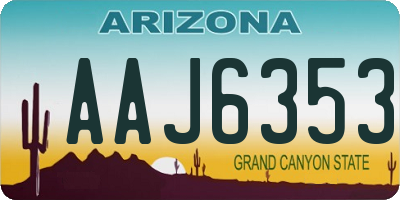 AZ license plate AAJ6353