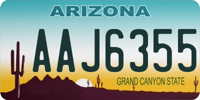 AZ license plate AAJ6355