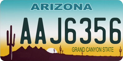 AZ license plate AAJ6356