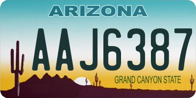 AZ license plate AAJ6387