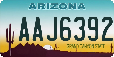 AZ license plate AAJ6392